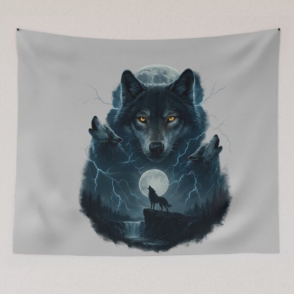 Item preview, Wolf Howling at Moon Funny Graphic Tees Men Wolves designed and sold by mjohnson9.
