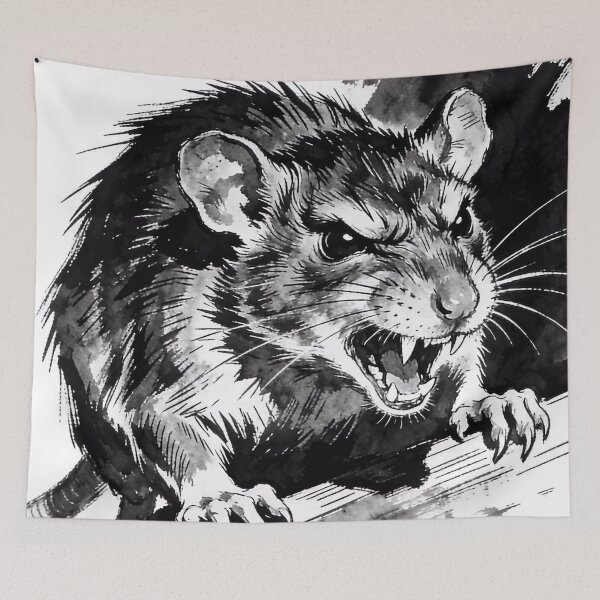 Item preview, Angry Rat Ink Illustration designed and sold by StudioDestruct.