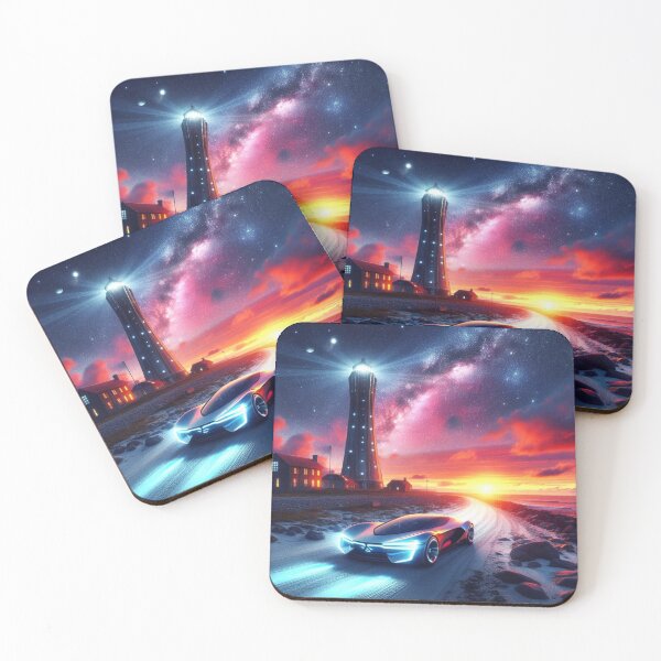 Item preview, Futuristic Lighthouse – Coastal Sci-Fi Sunset Design designed and sold by Dogandesighn.