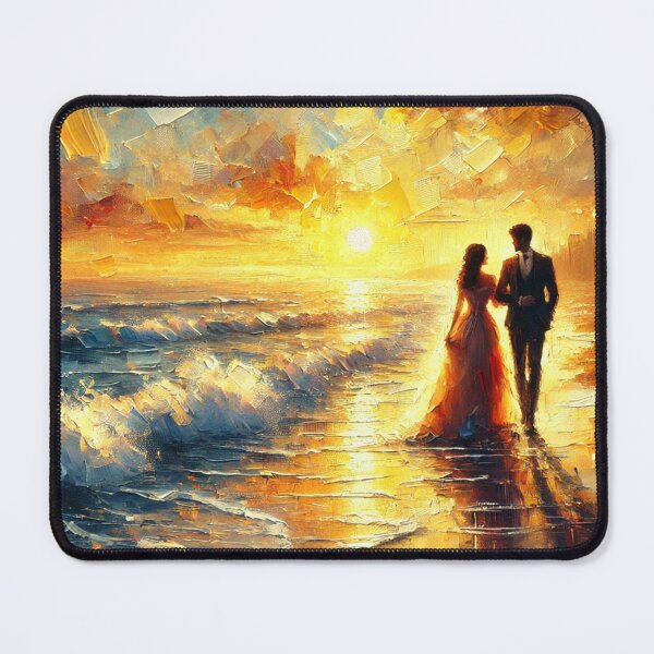 Item preview, Romantic Couple at Sunset Beach designed and sold by TheArtOfImpress.