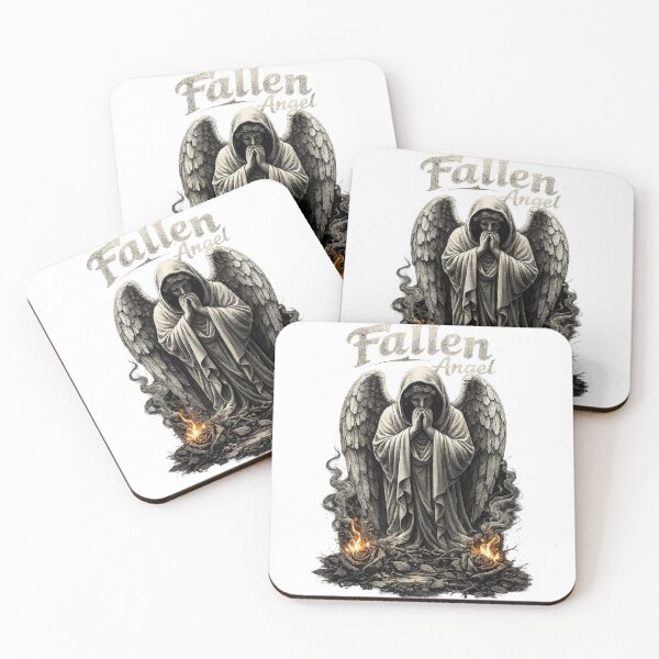 Item preview, Fallen Angel — Gothic Stone Angel with Burning Roses designed and sold by Chaos-Approved.