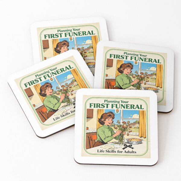 Item preview, First Funeral Dark Humor - Retro 70s Parody Art designed and sold by PictorialWhimsy.