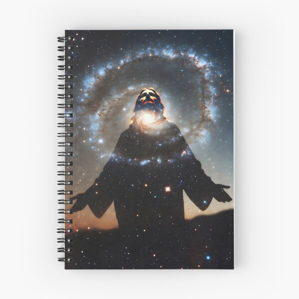 Item preview, Silhouette Jesus Christ Galaxy Art – Christian Surreal Cosmic Space Artwork designed and sold by stylishdzign.