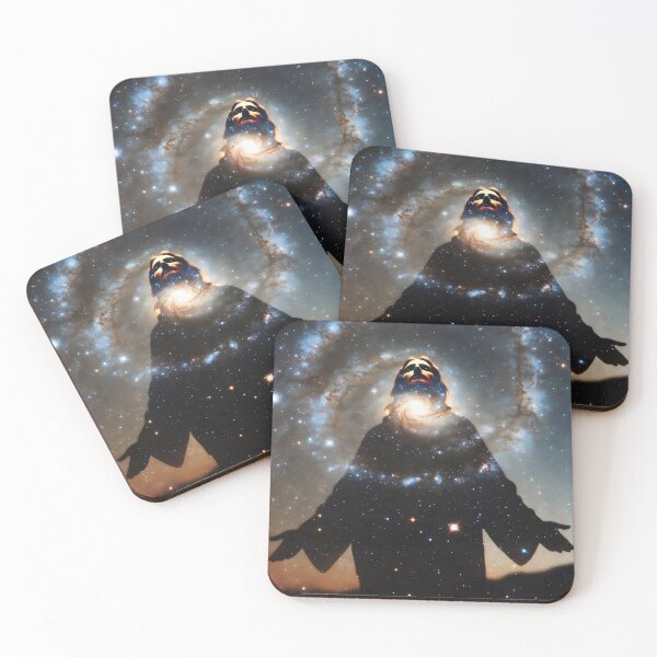 Item preview, Silhouette Jesus Christ Galaxy Art – Christian Surreal Cosmic Space Artwork designed and sold by stylishdzign.
