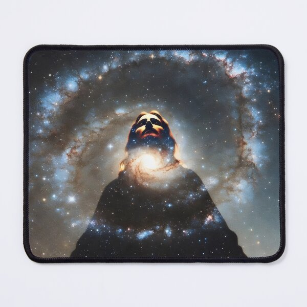 Item preview, Silhouette Jesus Christ Galaxy Art – Christian Surreal Cosmic Space Artwork designed and sold by stylishdzign.