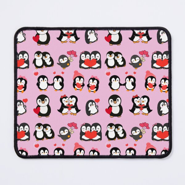 Aperçu de l'œuvre Motif mignon de pingouins avec des cœurs créée et vendue par Custom Gift Design .
