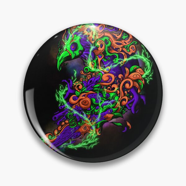 Item preview, Cosmic Ravenstorm – Psychedelic Energy Bird Explosion designed and sold by Neon Chaos Studio.
