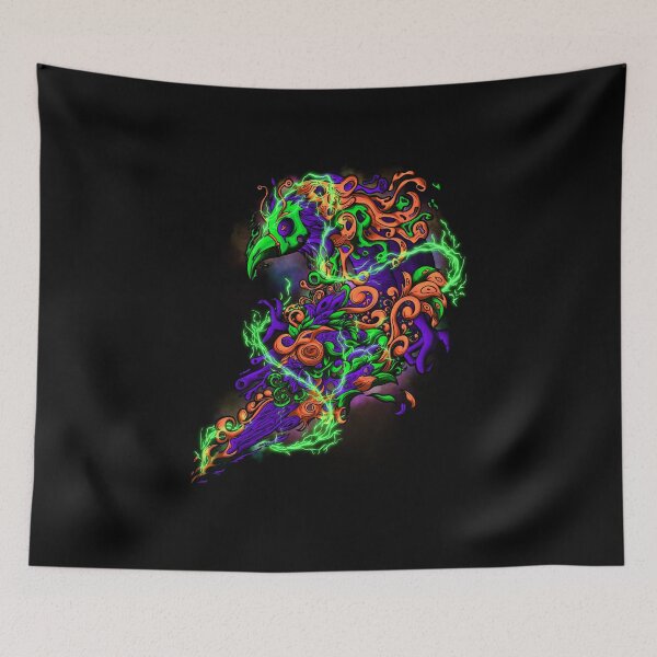 Item preview, Cosmic Ravenstorm – Psychedelic Energy Bird Explosion designed and sold by Neon Chaos Studio.