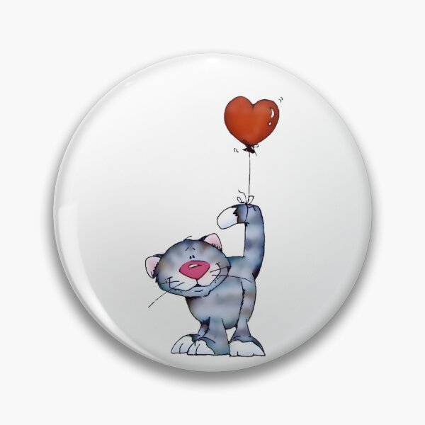 Item preview, Cute cat holding a heart ballon. designed and sold by Luck&Co-store.