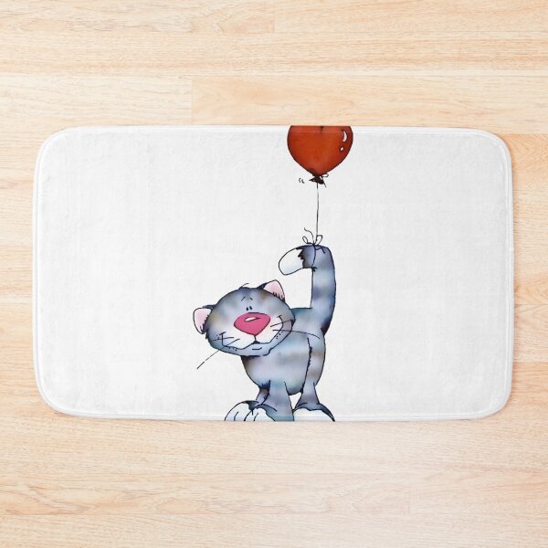 Item preview, Cute cat holding a heart ballon. designed and sold by Luck&Co-store.