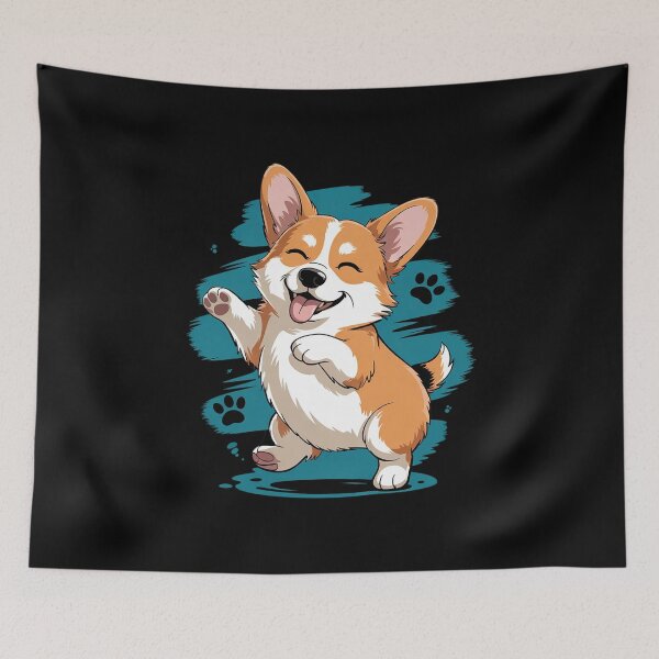 Item preview, Doggie Pet Dog Owner Dog Lover Dabbing Corgi designed and sold by joyouartArt.