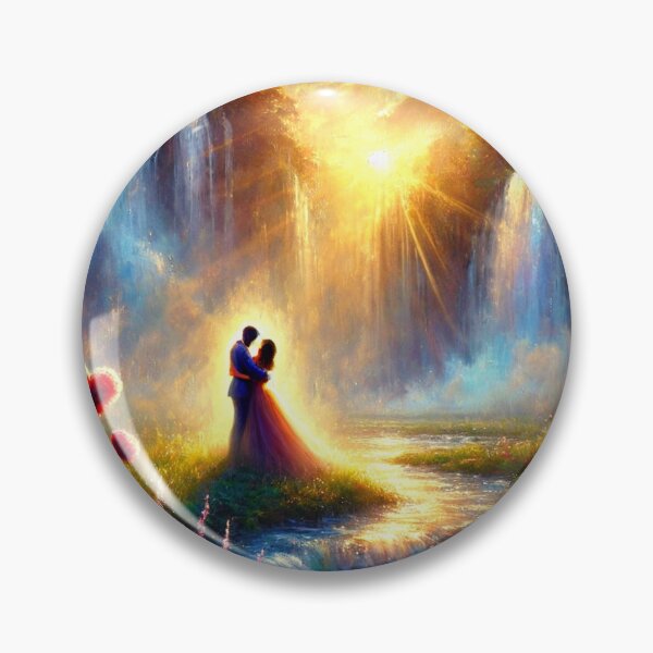 Item preview, Romantic Couple by a Golden Waterfall designed and sold by TheArtOfImpress.
