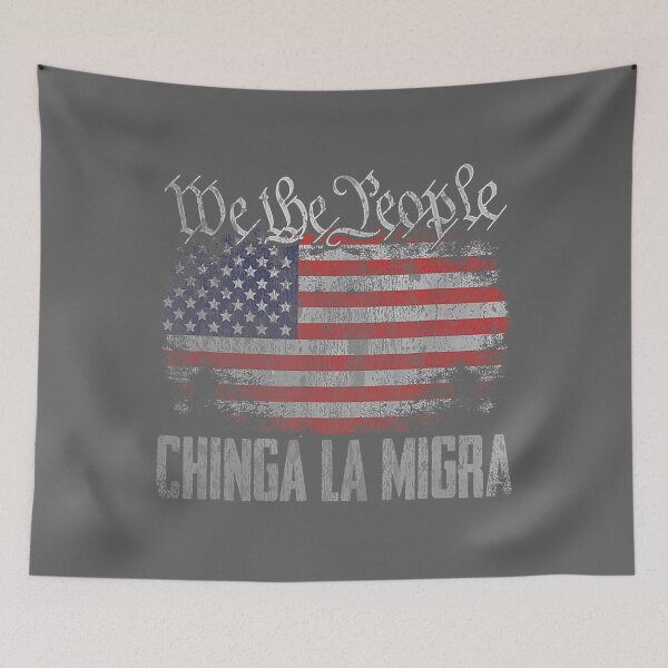 Item preview, Flag America Vintage Chinga La Migra for Men Women designed and sold by KristineLi.