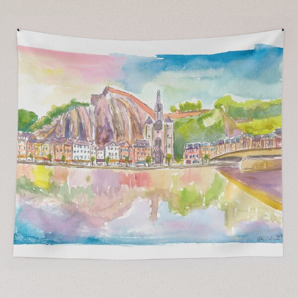 Item preview, Dinant Belgium Citadel on Rock with Meuse River Promenade designed and sold by artshop77.