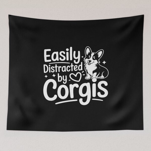 Item preview, Easily Distracted By Corgis Animal Welsh Corgi Dog Pet Lover designed and sold by MarkLeedsArt.