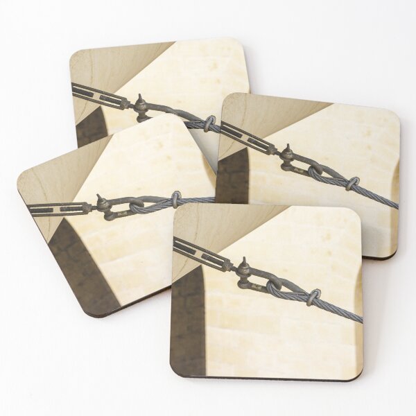 Item preview, Industrial Steel Cable With Turnbuckle Clamp Securing Anchor To Stone Wall designed and sold by Nmallia.