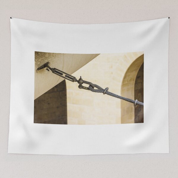 Item preview, Industrial Steel Cable With Turnbuckle Clamp Securing Anchor To Stone Wall designed and sold by Nmallia.