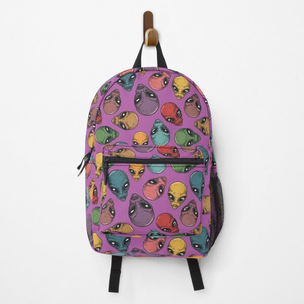 Item preview, Floating Retro Alien Heads in Purple - Vintage Sci-Fi Pattern Design designed and sold by JawKneeArt.