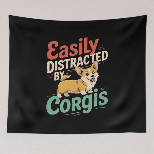 Item preview, Easily Distracted By Corgis Welsh Corgi Dog Pet Lover T designed and sold by MarkLeedsArt.