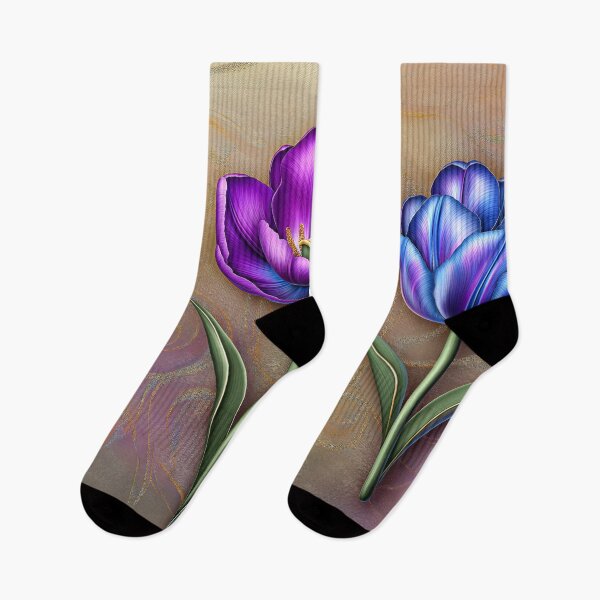 Artikelvorschau, Elegante Tulpen in Lila und Blau entworfen und verkauft von MargaretWiktor.