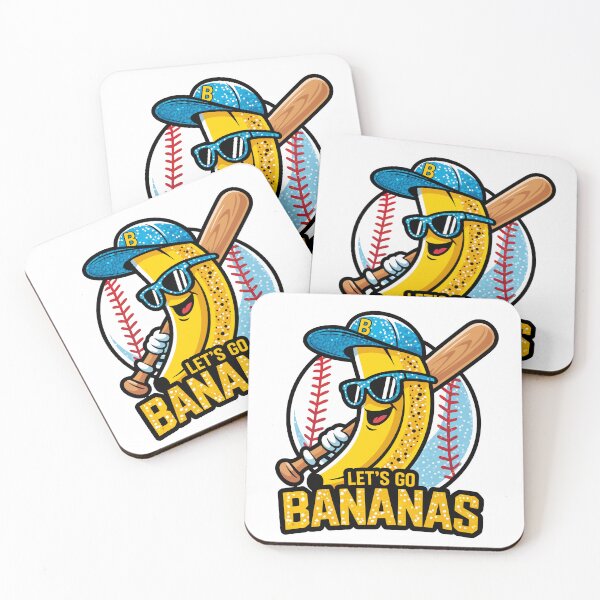 Item preview, Let’s Go Bananas Baseball Funny Banana Baseball Player Cartoon Design designed and sold by Graphic Botique.