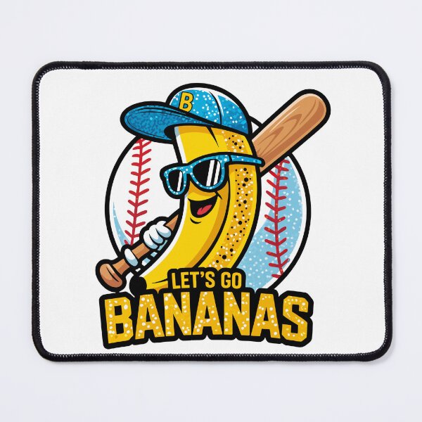 Item preview, Let’s Go Bananas Baseball Funny Banana Baseball Player Cartoon Design designed and sold by Graphic Botique.