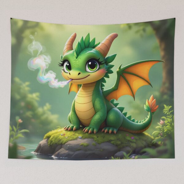 Item preview, Cute Cartoon Style Green Dragon designed and sold by MiaRose85.