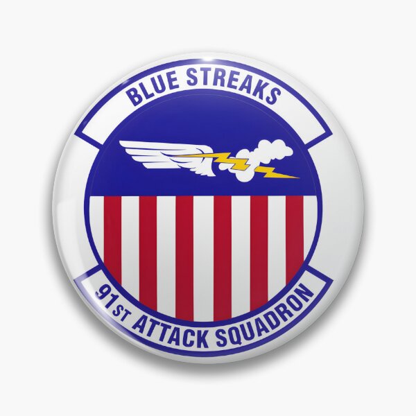 Item preview, Official Patch of the 91st Attack Squadron "Blue Streaks" designed and sold by CharlieDesings.