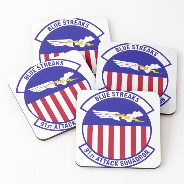 Item preview, Official Patch of the 91st Attack Squadron "Blue Streaks" designed and sold by CharlieDesings.