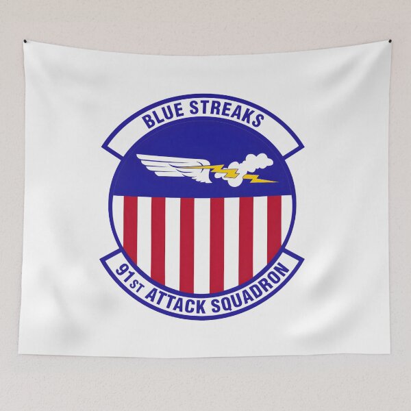 Item preview, Official Patch of the 91st Attack Squadron "Blue Streaks" designed and sold by CharlieDesings.