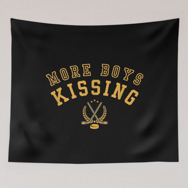 Item preview, More Boys Kissing Hockey Sports Aesthetic Vintage Varsity Gold Style designed and sold by BancaJone.
