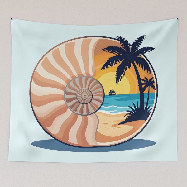 Item preview, Beach in a shell designed and sold by PrintLabStudio.
