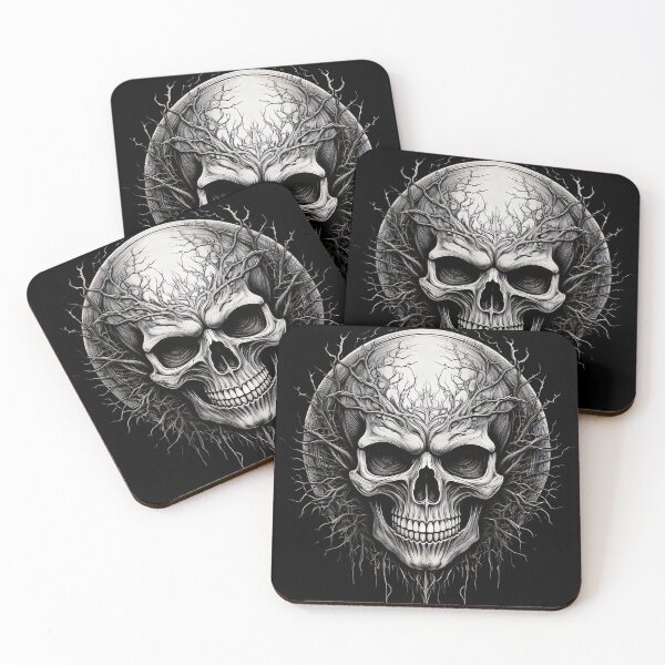 Item preview, Dark Renaissance: Skull and Roots Tattoo designed and sold by Black Ink Visions.