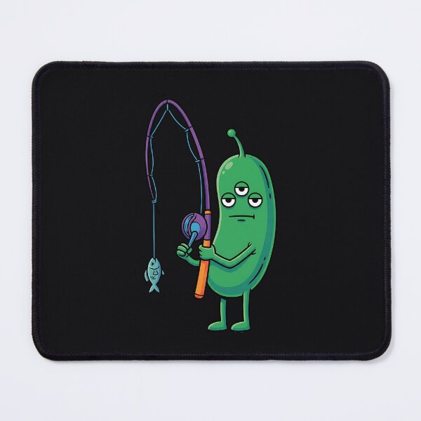 Item preview, Bored Three Eyed Alien Fishing Cartoon designed and sold by EimSol.