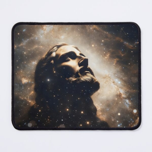 Item preview, Silhouette Jesus Christ Galaxy Art – Christian Surreal Cosmic Space Artwork designed and sold by stylishdzign.