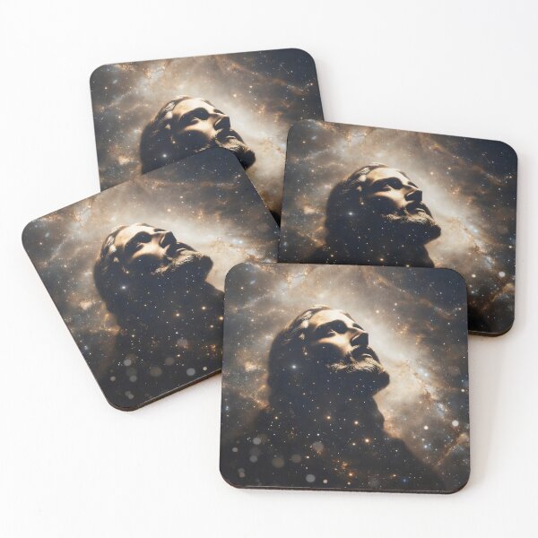 Item preview, Silhouette Jesus Christ Galaxy Art – Christian Surreal Cosmic Space Artwork designed and sold by stylishdzign.