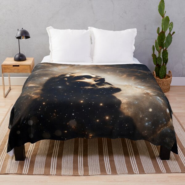 Item preview, Silhouette Jesus Christ Galaxy Art – Christian Surreal Cosmic Space Artwork designed and sold by stylishdzign.