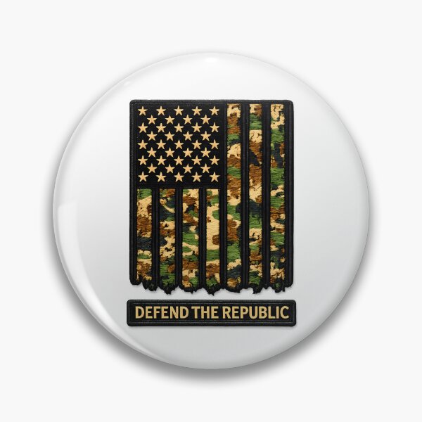 Item preview, Defend The Republic Camo Flag Patch designed and sold by Mastermind-Art.