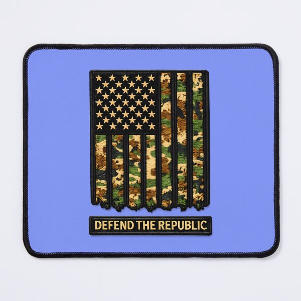 Item preview, Defend The Republic Camo Flag Patch designed and sold by Mastermind-Art.