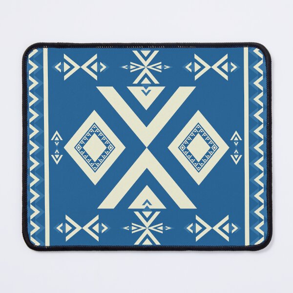 Item preview, Native tribal vertical pattern in blue and cream. designed and sold by Nengsang.