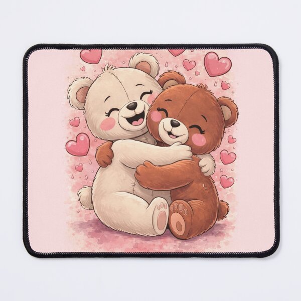 Artikelvorschau, Cute Teddy Bear Couple Hug – Valentine Love Illustration entworfen und verkauft von Rasa-X-.