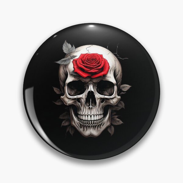 Item preview, Eternal Love: Skull Tattoo with Red Rose designed and sold by Black Ink Visions.