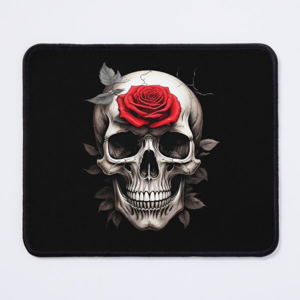 Item preview, Eternal Love: Skull Tattoo with Red Rose designed and sold by Black Ink Visions.