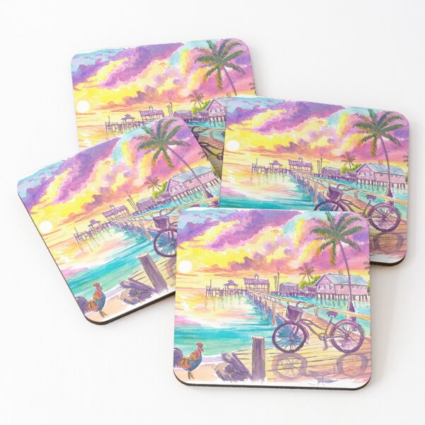 Item preview, Key West Sunset - Rooster, Bike, Pier, Sea designed and sold by artshop77.