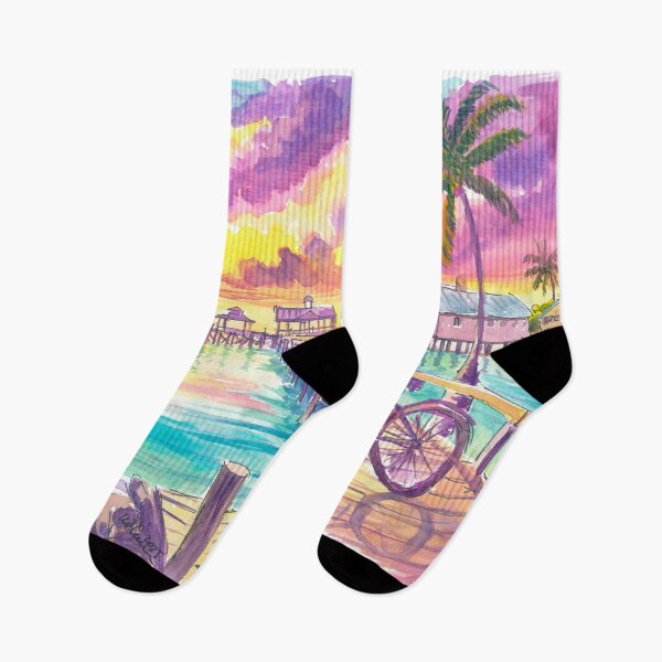 Item preview, Key West Sunset - Rooster, Bike, Pier, Sea designed and sold by artshop77.