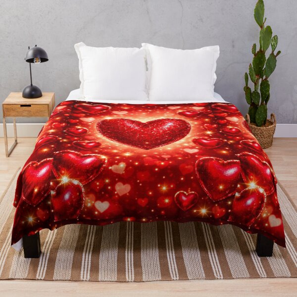 Item preview, Magical Red Glitter Hearts Sparkle Valentine designed and sold by Dreamy Armine Art.