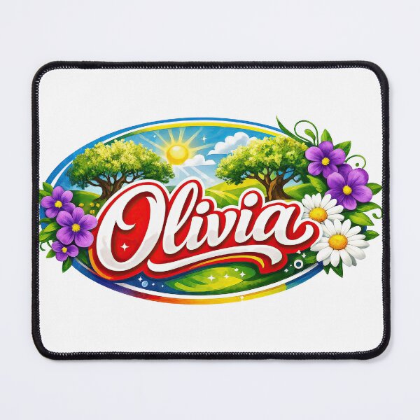 Item preview, Olivia Nature-Themed Floral Name Art designed and sold by ForeverPrintsOK.