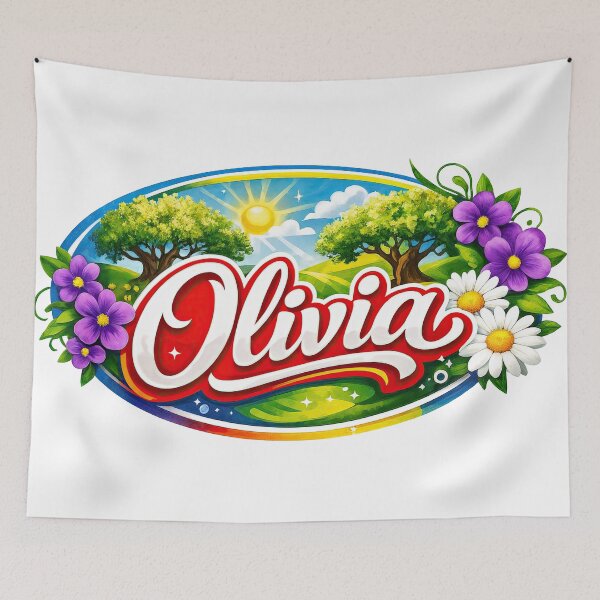 Item preview, Olivia Nature-Themed Floral Name Art designed and sold by ForeverPrintsOK.
