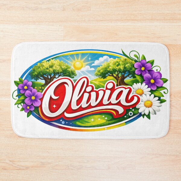 Item preview, Olivia Nature-Themed Floral Name Art designed and sold by ForeverPrintsOK.