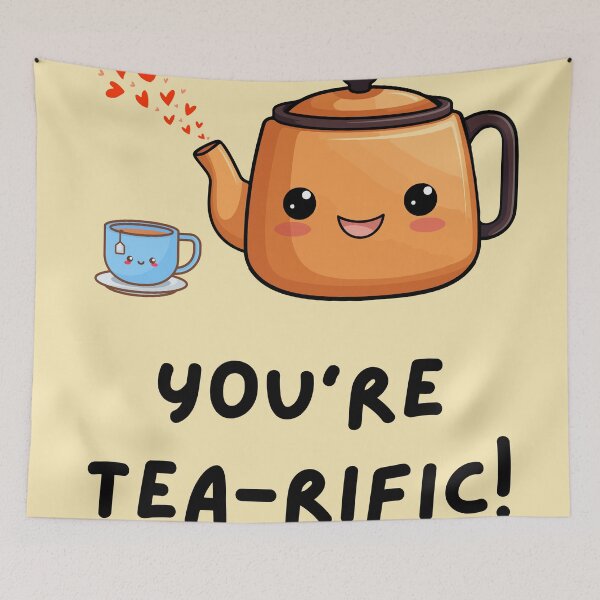Item preview, You're Tea-Rific — A Playful Kettle Tea Greeting Card designed and sold by FestivityFinds.